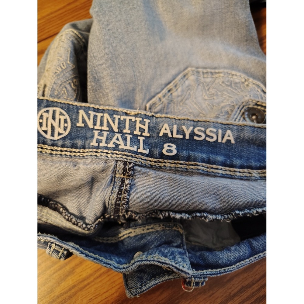 Ninth Hall Alyssia Women Light Wash Flare Jeans Size 8 Blue Denim Retro Style
